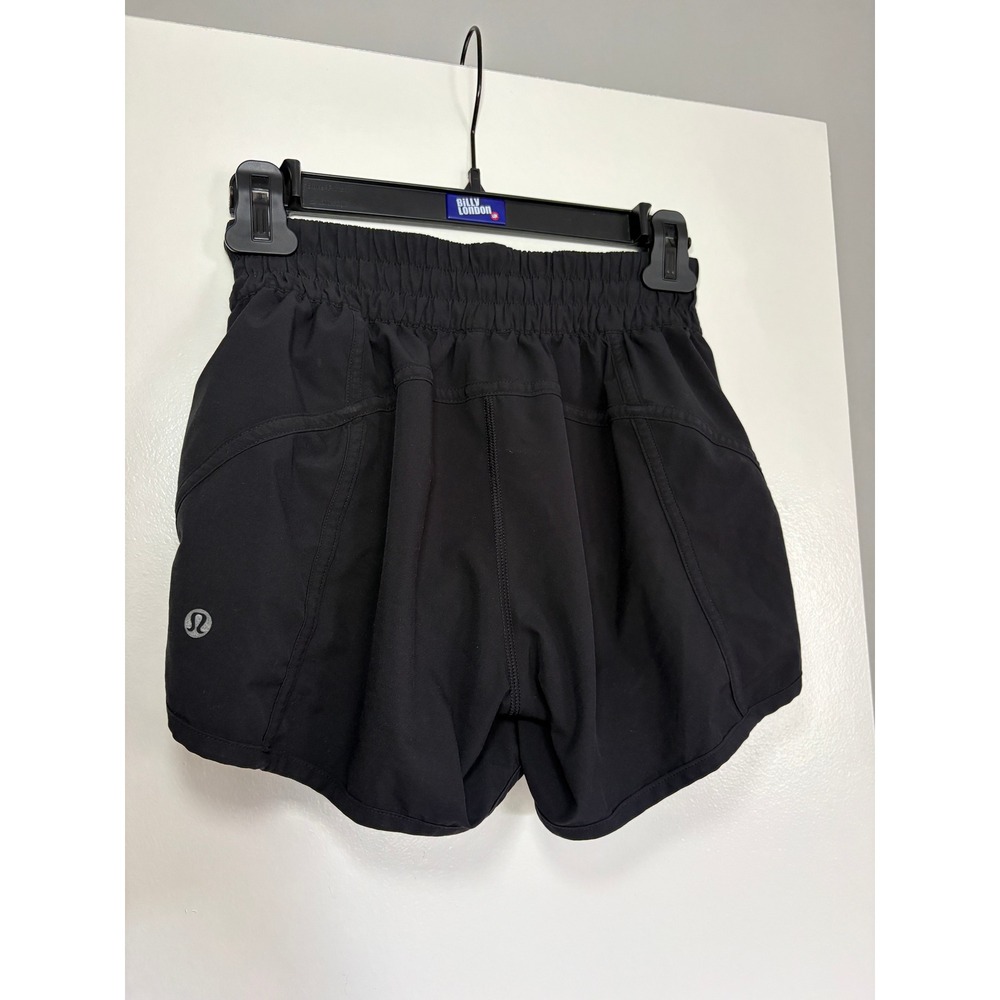 Lululemon Track That High-Rise Lined Short 3" Size 4 Black Running Workout